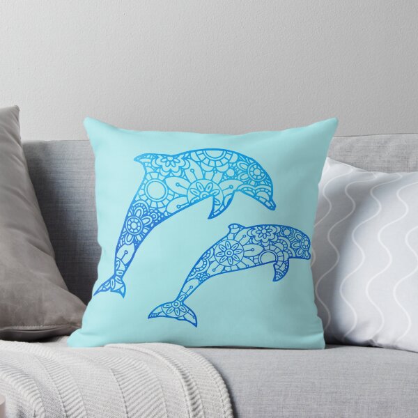 Item preview, Dolphin Mandala Zentangle Watercolor Blue designed and sold by SassAndHoney.