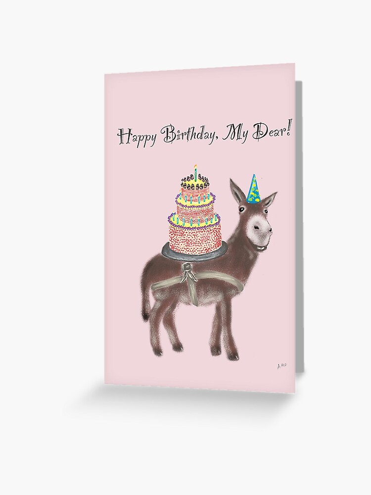 Carte De Vœux Joyeux Anniversaire Mon Cher Amour Ane Par Manumony Redbubble