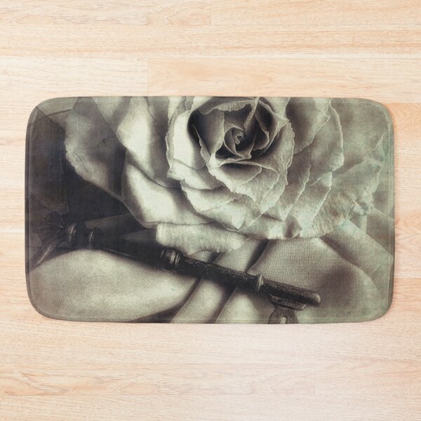 Item preview, Faded Rose and Old Key Vintage Style Modern Country Cottage Art A130 designed and sold by byNicol.
