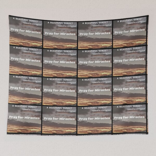 Item preview, A view of a beautiful sunset created by a loving God reminding us to pray for miracles  with words in white designed and sold by AnnaBBS.