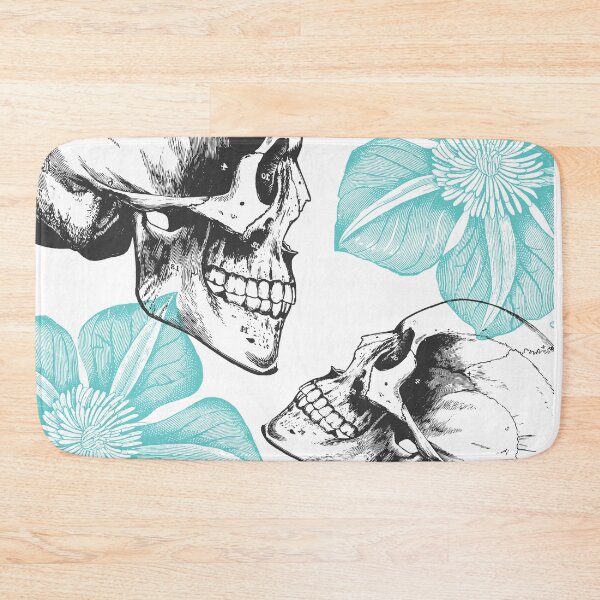 Item preview, Skulls And Flowers • Turquoise • Romantic Goth designed and sold by Rike Mayer.