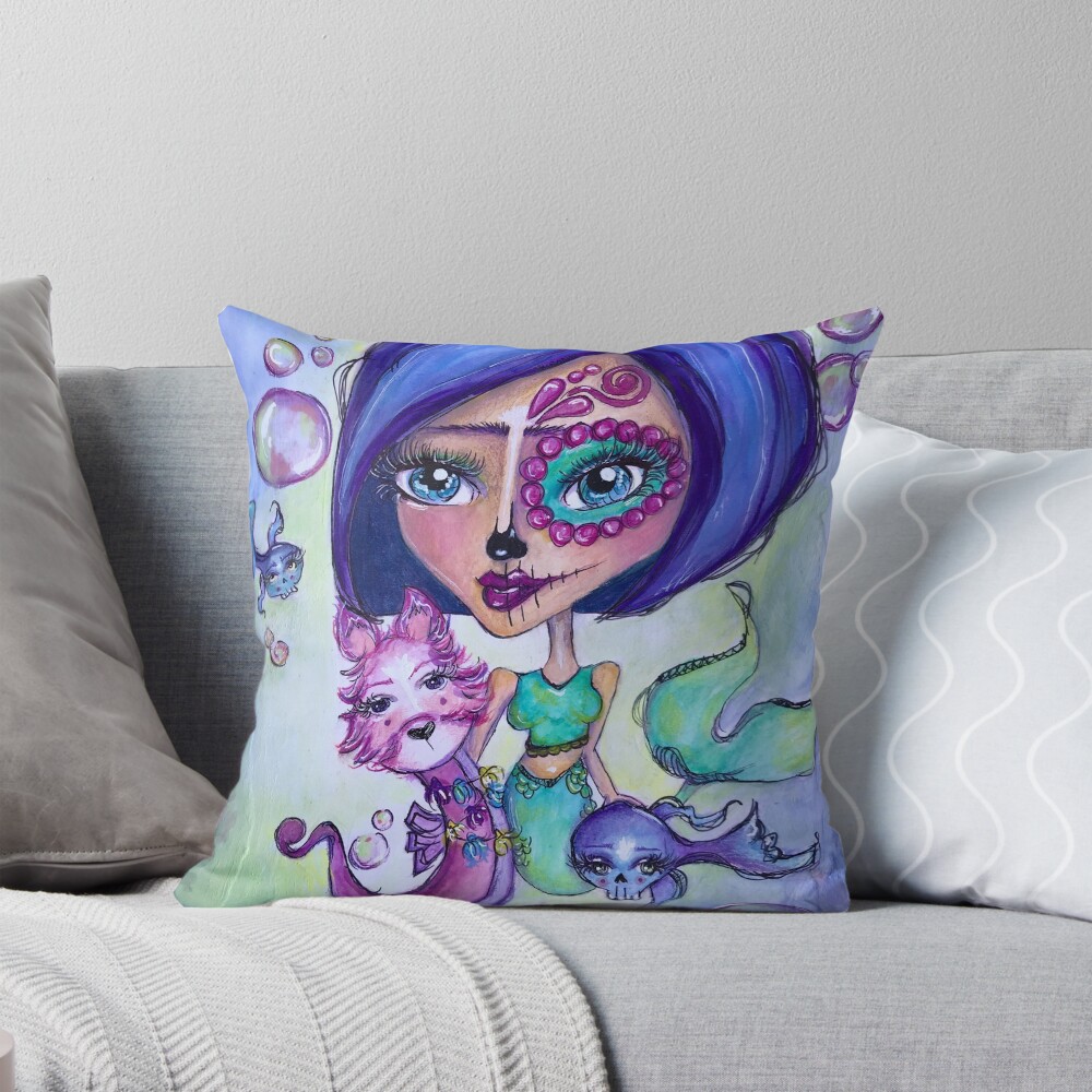 Item preview, Throw Pillow designed and sold by RuffledAndPunk.