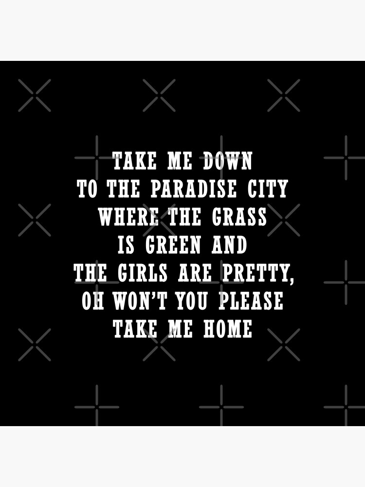 Paradise City Lyrics Print Guns N Roses Inspired Music 