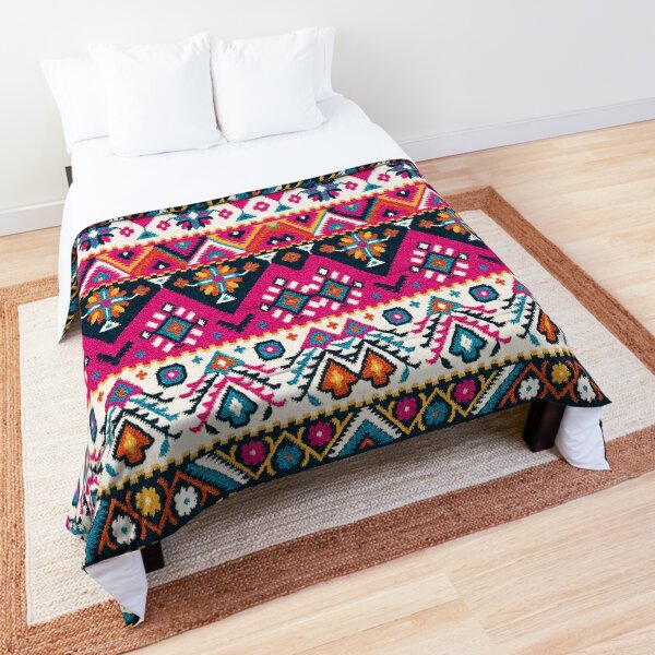 Lovely Colored Traditional Oriental Moroccan Style Artwork Comforter