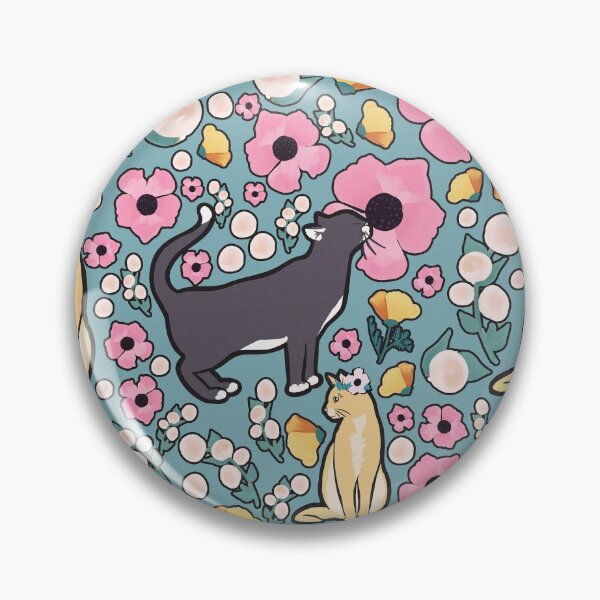 Item preview, Sophisticat Cats and Flowers Illustration, Pattern designed and sold by katlandreth.