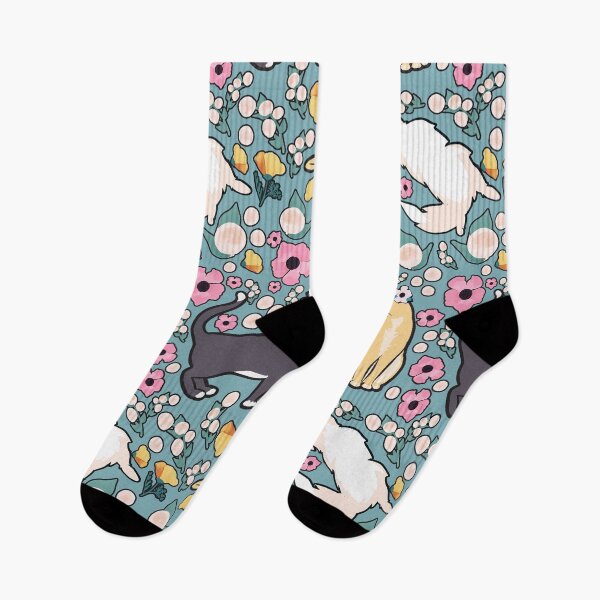 Item preview, Sophisticat Cats and Flowers Illustration, Pattern designed and sold by katlandreth.