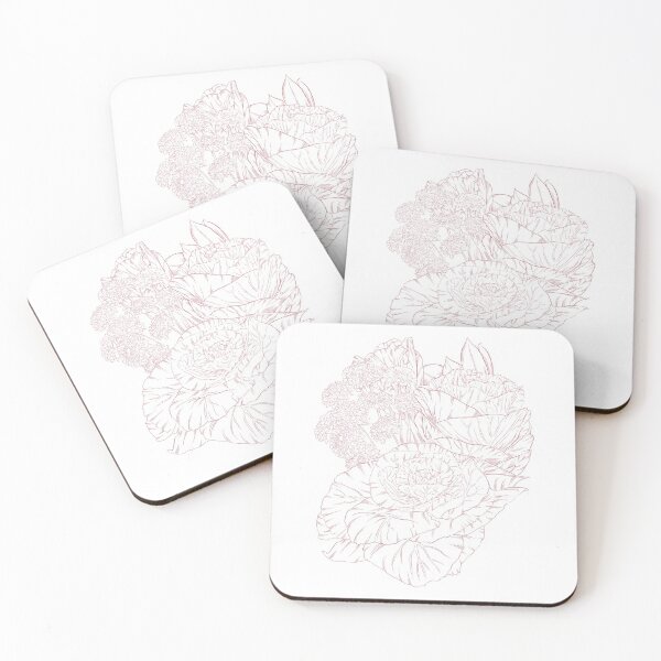 Item preview, Monochrome cabbage rose bouquet - pink and white designed and sold by heydaydesign.