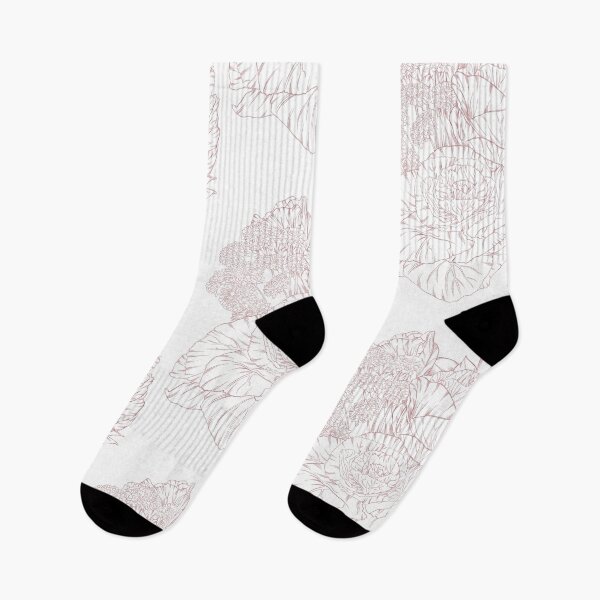 Item preview, Monochrome cabbage rose bouquet - pink and white designed and sold by heydaydesign.