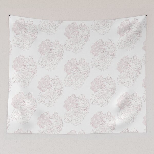 Item preview, Monochrome cabbage rose bouquet - pink and white designed and sold by heydaydesign.