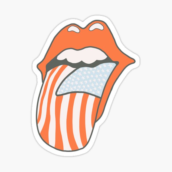 American Tongue Out Sticker