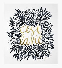C'est la Vie – Grey & Gold Fotodruck