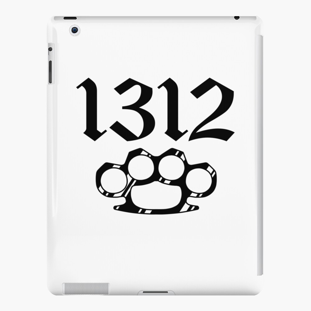 Brass Knuckles - White on Black Silhouette iPad Case & Skin for