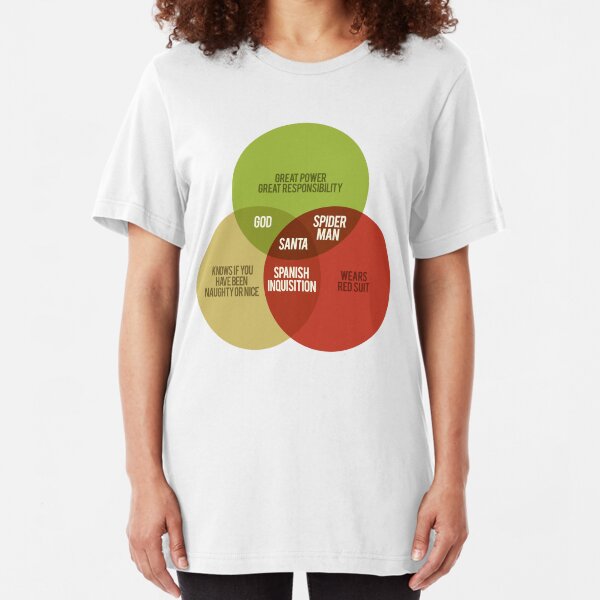 Santa Venn Diagram Slim Fit T-Shirt