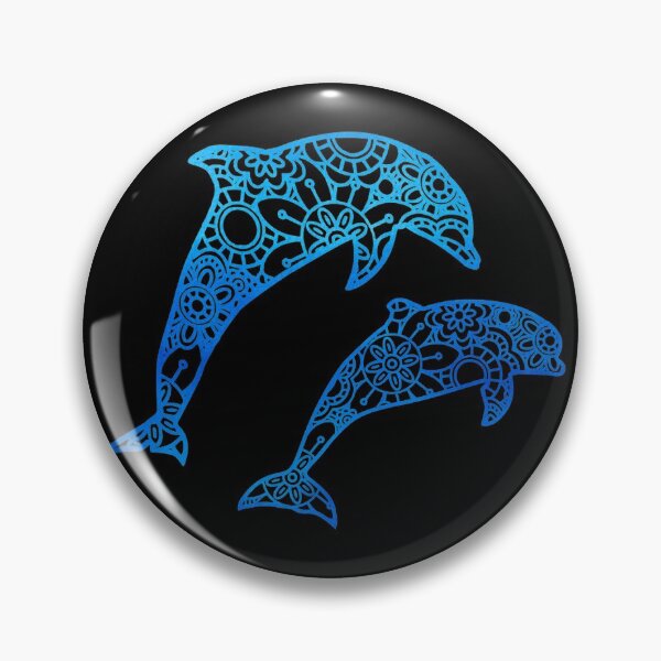 Item preview, Dolphin Mandala Zentangle Blue Watercolor designed and sold by SassAndHoney.