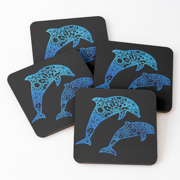 Item preview, Dolphin Mandala Zentangle Blue Watercolor designed and sold by SassAndHoney.