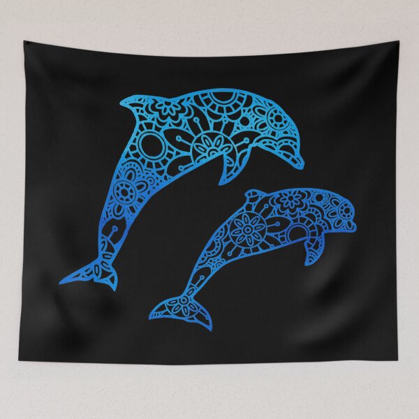 Item preview, Dolphin Mandala Zentangle Blue Watercolor designed and sold by SassAndHoney.