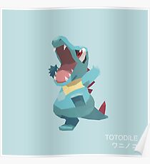 Totodile Low Poly Poster