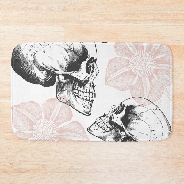 Item preview, Skulls And Flowers • Pastel Pink • Romantic Goth designed and sold by Rike Mayer.