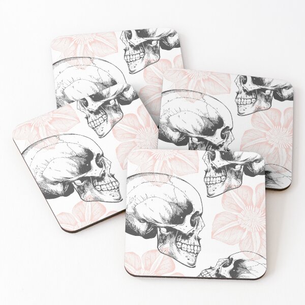 Item preview, Skulls And Flowers • Pastel Pink • Romantic Goth designed and sold by Rike Mayer.