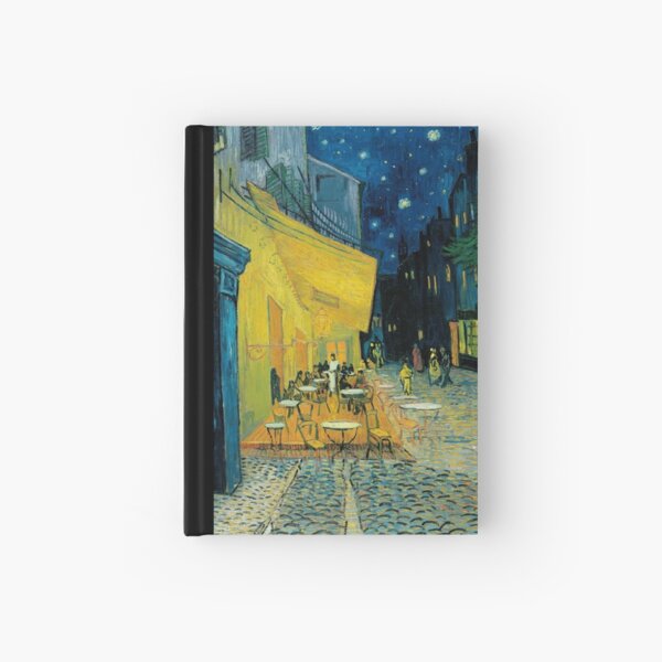Terrace of a cafe at night vincent van gogh Hardcover Journal