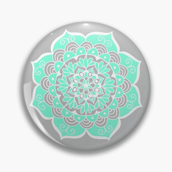 Item preview, Turquoise and Grey Mandala designed and sold by Julie Erin Designs.