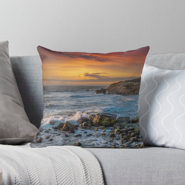 Watershoot Bay St Catherines Isle Of Wight Throw Pillow