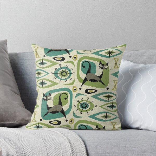 Item preview, Mid Century Cat Abstract - Lime and Teal designed and sold by studioxtine.