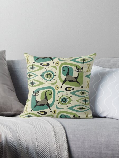 Artikel-Vorschau von Mid Century Cat Abstract - Limette und Blaugrün, designt und verkauft von studioxtine.