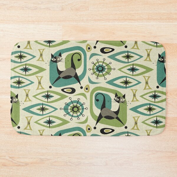 Item preview, Mid Century Cat Abstract - Lime and Teal designed and sold by studioxtine.