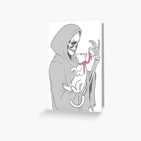 Reaper with kitten Greeting Card