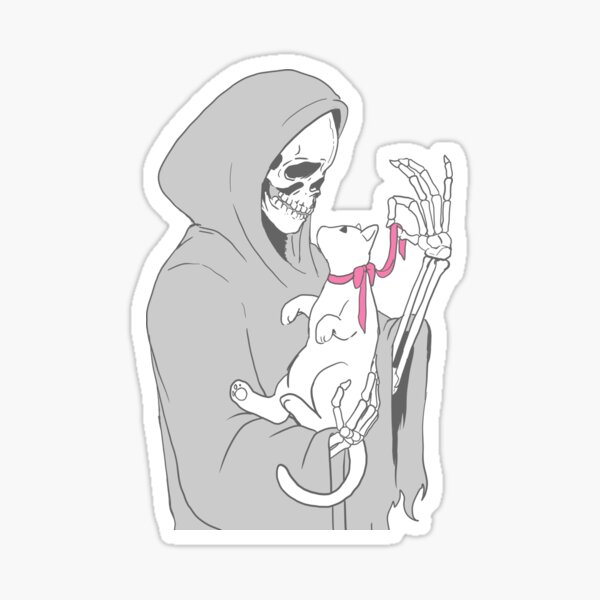 Reaper with kitten Sticker