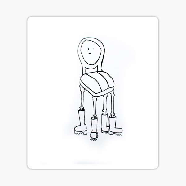 chair in boots Sticker