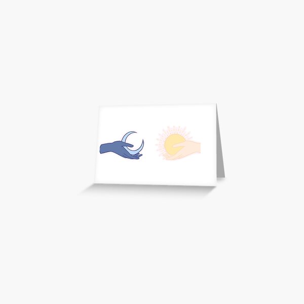 Sun and Moon in Hands Greeting Card