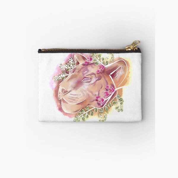 Item preview, Sleeping purple tiger surrounded by leaves and flowers designed and sold by TheElkWillow.