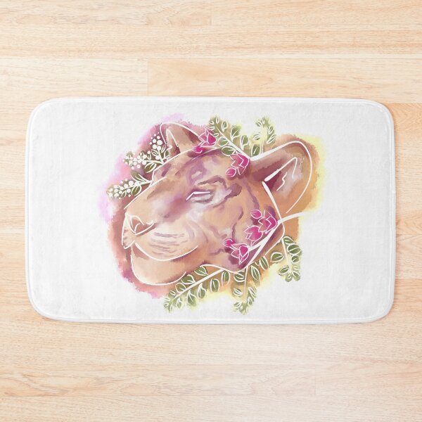 Item preview, Sleeping purple tiger surrounded by leaves and flowers designed and sold by TheElkWillow.