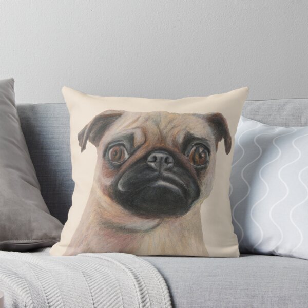 Item preview, Pug dibujo arte, regalo de perro pug, perro pug designed and sold by RachaelCurryArt.