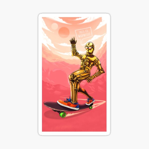 Robot shredding on a alien planet! Sticker