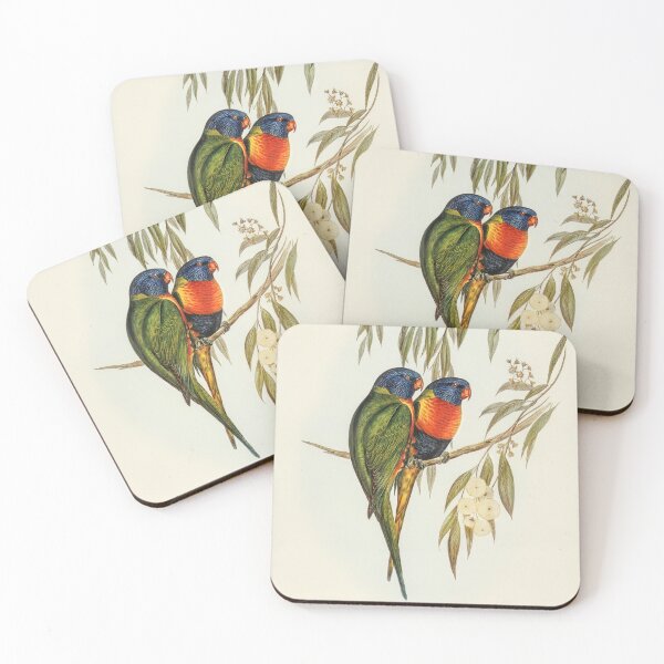 Item preview, John Gould Rainbow Lorikeets designed and sold by upoutandaway.