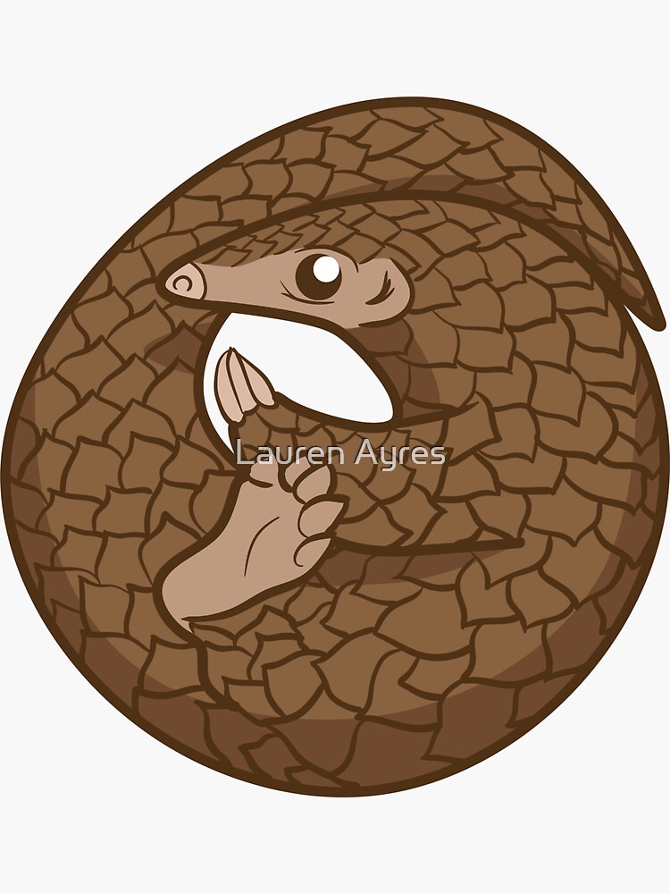 Thumbnail 3 of 3, Sticker, Pangolin Friend designed and sold by ZookprLauren.
