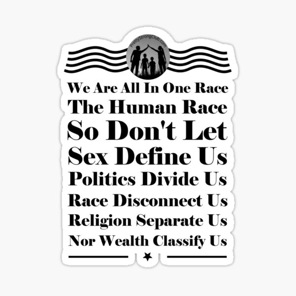 We Are All In One Race Sticker