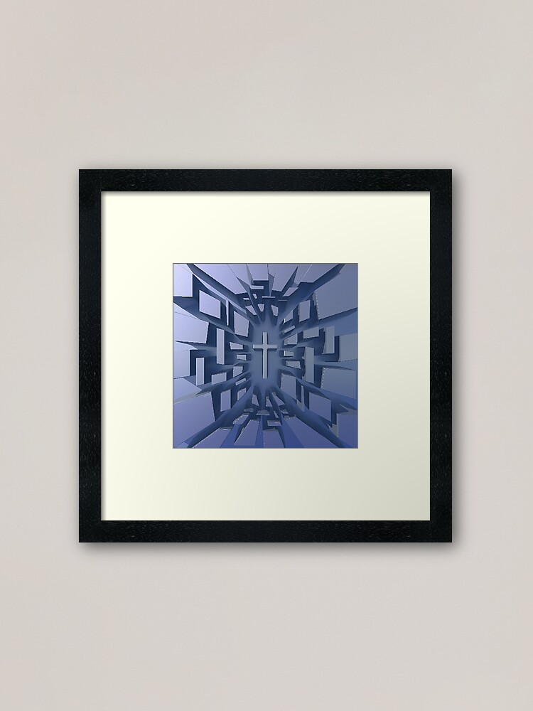 Alternate view of Abstract 3D Christian Cross Framed Art Print