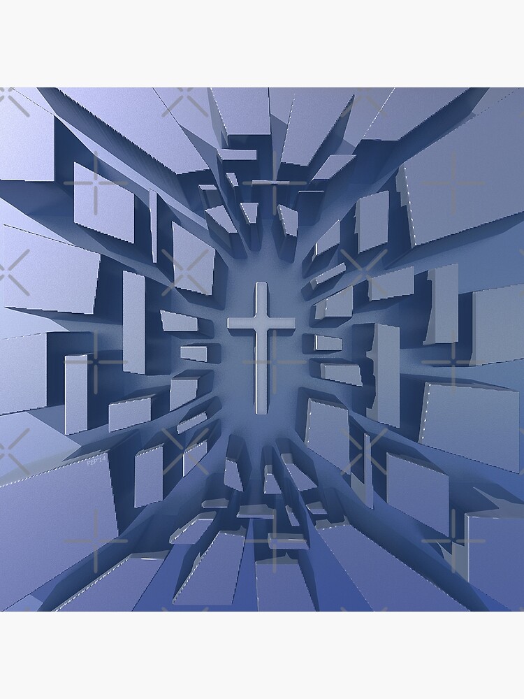 Abstract 3D Christian Cross by morningdance