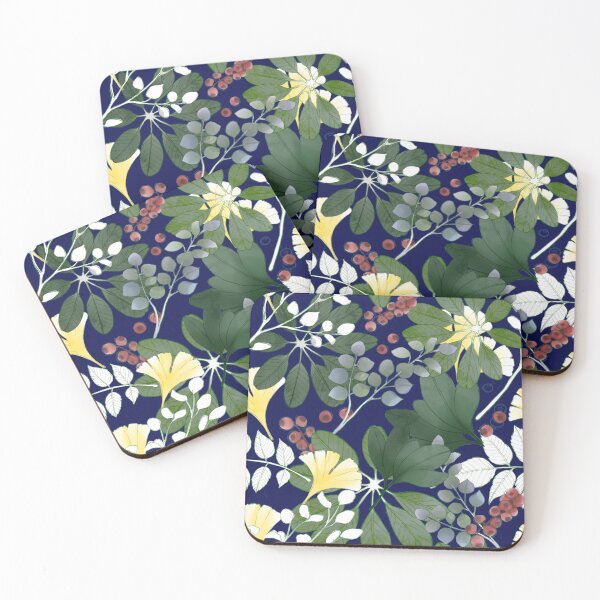 Item preview, Botanical pattern in dark blue color  designed and sold by Thiti.