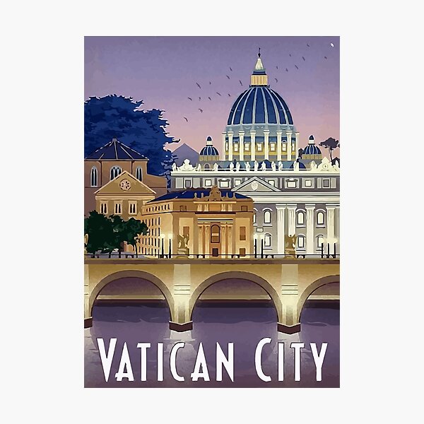 Vintage Vatican City Rome Catholic Pope Travel Photographic Print