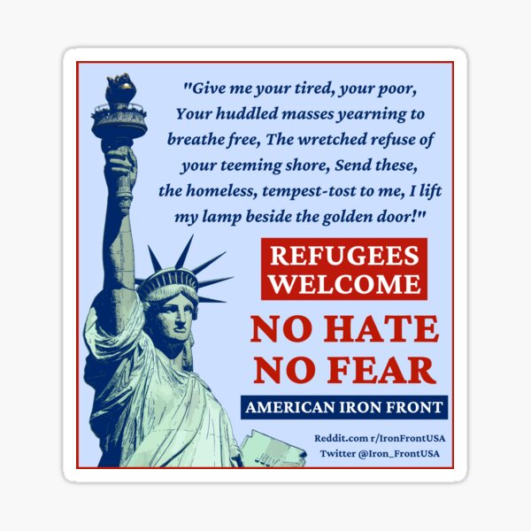 Refugees Welcome Statue of Liberty Sticker