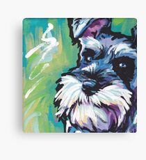 Schnauzer Bright colorful pop dog art Canvas Print