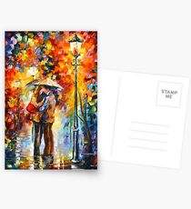 Kuss unter dem Regen - Leonid Afremov Postkarten