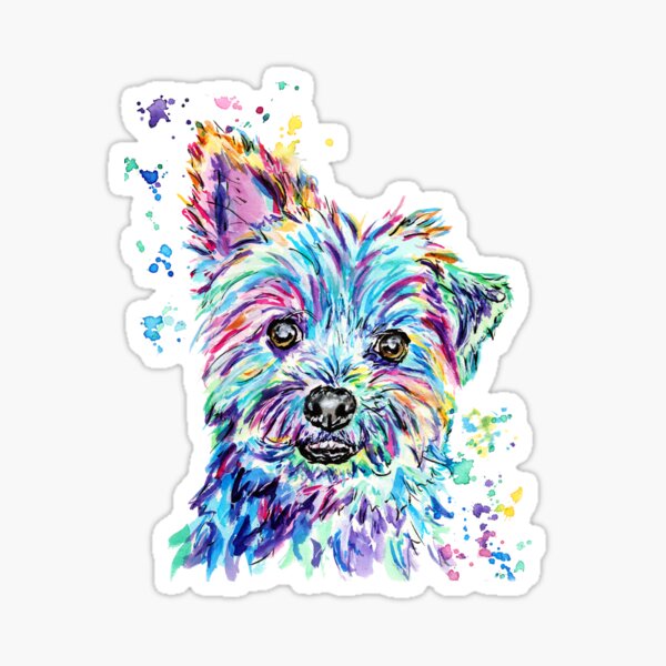 Watercolour Yorkie Sticker