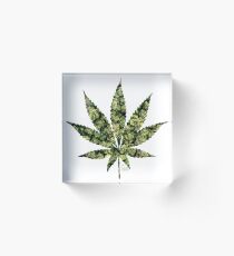sativa leaf Acrylic Block