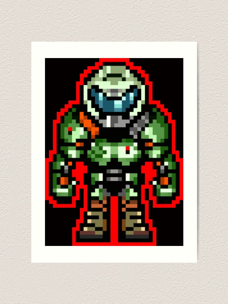 Doom Slayer Helmet Pixel Art